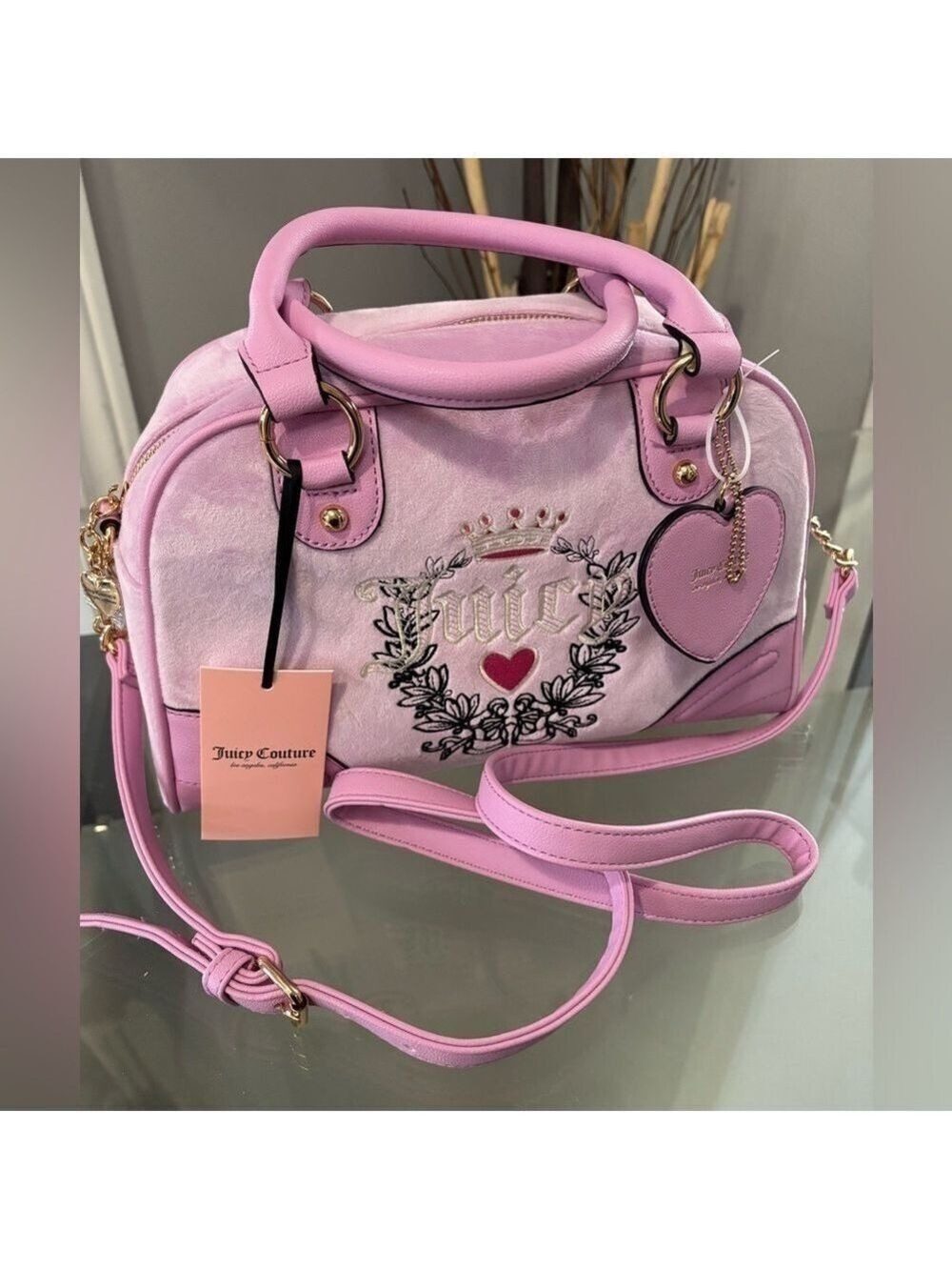 NWT Juicy Couture Heritage Bowler Bag Fondant Pink Pastel TikTok Viral Crossbody